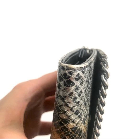 Rare Stella McCartney Metallic Silver & Gold Python Falabella Small Flap Wallet✨ - Picture 4 of 11